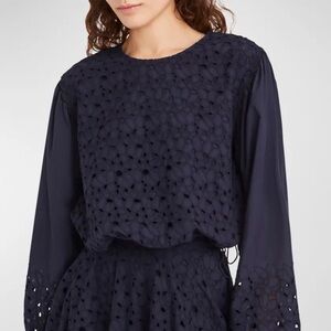 Merlette Linden Eyelet Embroidered Cotton Top M